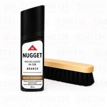 Kit 1 Graxa Líquida Branca Nugget 60ml + 1 Escova para Sapatos Macia - Branco - Visão 1