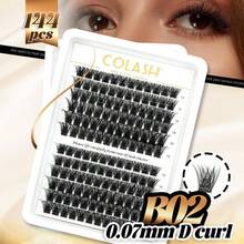 144 piezas Kit de extensión de pestañas, Kit de extensión de pestañas DIY, Kit de racimos de pestañas individuales Curl D, Kit de extensión de pestañas con adhesivo y sellador y herramienta aplicadora, kit de pestañas para uso diario, adecuado para viajes, uso diario para principiantes, bodas, citas, fiestas, festivales, muy adecuado para regalos de Navidad/Halloween, paquetes de pestañas - Negro - Ver 10