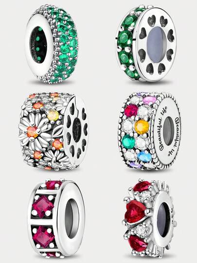 1 pieza Encanto con forma de corazón de cuentas de moda para hacer pulseras, brazaletes y decoración de joyas diaria para mujeres y niñas