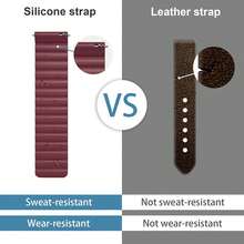 Replacement Strap For 22mm Smartwatch | Soft Silicone With Quick Release Spring System | Strong Magnetic Clasp, Compatible With Various Models - Grey Wine Red - View 2