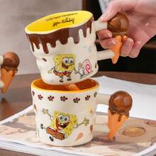 SPONGEBOB 海绵宝宝马克杯 - 新款创意水杯 高颜值 - 办公室咖啡杯 - 陶瓷杯 - 生日礼物 - 彩色 - 查看 5