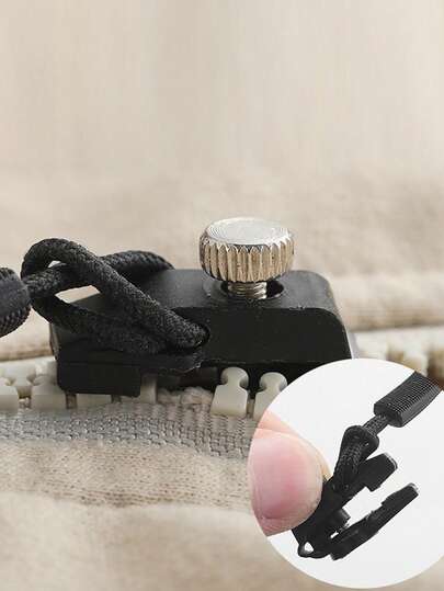 طقم إصلاح سحاب عام - سحابات إصلاح سريع سهلة التركيب لاستبدال السحابات المتكاملة للسترات والأمتعة والحقائب الظهر والأحذية - سحاب أسود متين