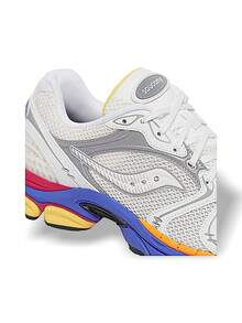 Saucony ProGrid Triumph 4 男女通用运动鞋 透气吸汗 百搭 Logo 纯色 弹性好 易洗 运动户外跑步 日常上学 白色/银色 S70905-2 - 白色/銀色 - 查看 7