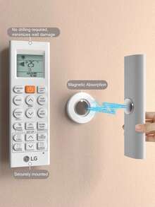 5Pcs Magnetic Remote Control Holder: Nail-Free Invisible Wall-Mounted Organizer - Fits All Home Appliance Remotes - Multicolor - View 4