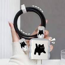 5pcs Cartoon Puppy Design USB Cable Protector Set, Compatible With IPhone 18W/20W/35W Fast Charging Cable, Cute Puppy Theme Design, Data Cable Head Protector, Cable Storage Box | Epoxy Design | Durable Cable Protector, Cable Storage Box - Transparent 2 - View 5