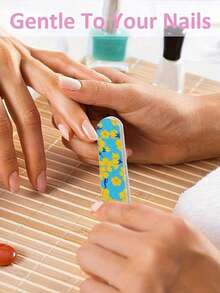 2pcs/Set Double-Sided Printed Nail File, EVA Sandpaper Nail Grinder With Random Pattern, Nail Care & Manicure Tool For Women