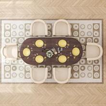 GOMYHOME Sillas de Comedor Modernas con Respaldo Ahuecado Tapizadas en Tela Suave Asiento Amplio y Cómodo Patas de Metal Resistentes para Cocina Sala o Dormitorio Beige - Beis - Ver 7