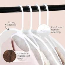 Handy Laundry Clear Vinyl Shoulder Covers Closet Suit Protects Storage Home Decor Set of 12 12 H x 22 W x 2 D - Transparente - Ver 2