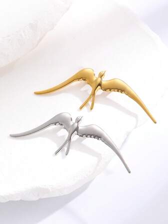 1 st brosch i rostfritt stål, elegant och avslappnad gåsdesign, mångsidig exklusiv present till vänner, lämplig för kvinnors vardags-, fest- och bankettkläder