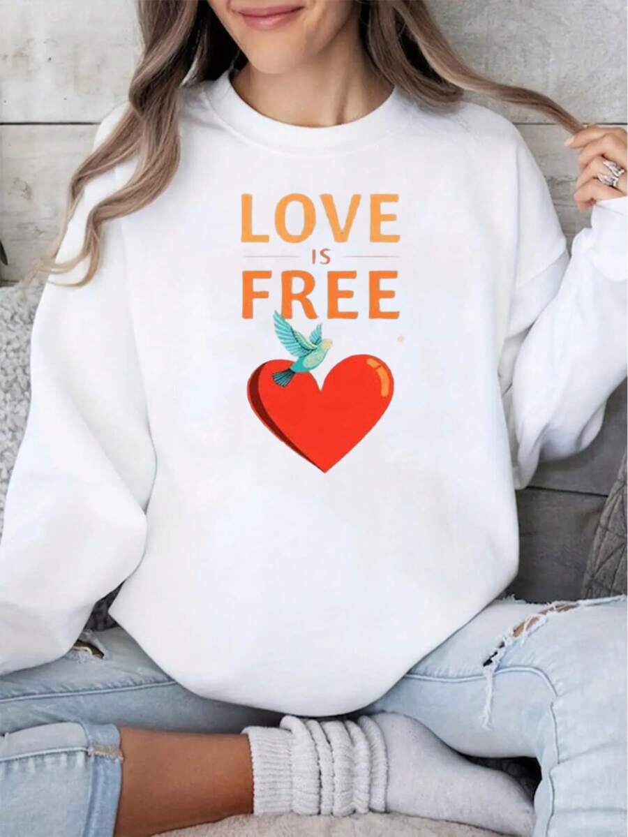 Loveisfree Print Hoodie - Long Sleeve, Knit Fabric, Relaxed Fit, Full Size, Fashionable Graphic Print, Perfect For Casual Outings And Daily Wear, Black White Red Grey Navy,Fall Hoodies,Men's Fall Clothes,Street Wear,Halloween,Mens Hoodies,Y2k Clothes,Jesus Hoodie,Thanksgiving Day,Nightmare Before Christmas,Christmas - 白色 - 查看 1