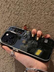 Goth 1pc Fashionable City Night Scenery Print Shockproof Phone Protective Case, Suitable For IPhone11/12/13/14/15/16/16PRO/16PROMAX - Multicolor - View 3