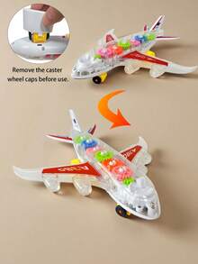 Combination Inertial Push-Pull Toy, Rotating Sound & Light Toy, Musical Toy, Transparent Gear Car, Children's Toy Car, Electric Musical Light, Universal Driving Car