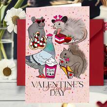 情人节快乐！趣味情人节贺卡，老鼠图案，情人节礼物，送给妻子/丈夫/男友/女友，高品质贺卡，带信封（12x17厘米）/（4.72x6.7英寸） - 彩色 - 查看 9