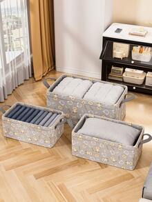 Thickened Fabric Storage Box, Wardrobe Organizer Box For Clothes, Pants, Home Use Storage Basket - Multicolor - View 6