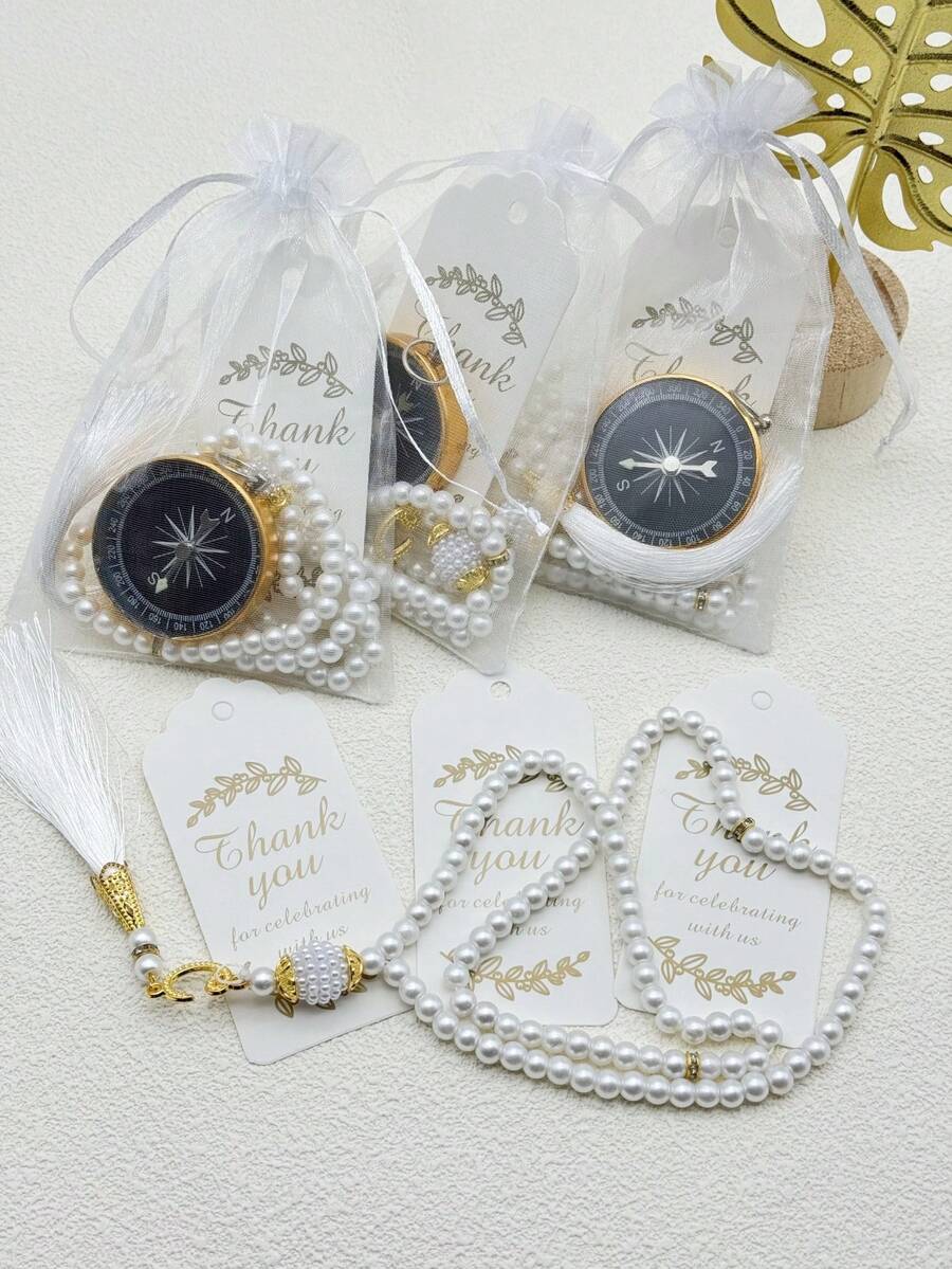 4件/12件串珠手链套装，寓意深刻，适合伊斯兰婚礼派对、斋月、生日、感恩节以及婚礼回礼。 - 彩色 - 查看 1