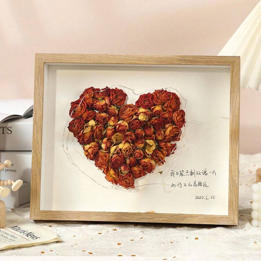 1 khung hoa khô, khung gỗ rỗng 3D tự làm, giá đỡ trưng bày khung mở 3D, quà tặng ngày Valentine, trang trí đám cưới, trang trí nhà cửa, trang trí mùa thu, trang trí phòng, trang trí ngày lễ, trang trí bốn mùa. - Nhiều màu - Xem 1