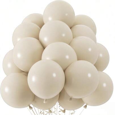 50个/30个装10英寸沙白色乳胶气球，适用于新年装饰、生日派对、婚礼装饰、毕业典礼、订婚装饰、周年纪念、家庭聚会等场合。