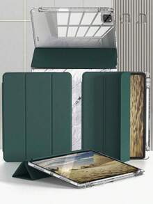 Compatible With IPad A16 Case 11th Generation 11 Inch 2025, IPad 10th Generation Case 10.9 Inch 2022, Clear Slim Protective Cover With Apple Pencil Holder & Charging Adapter Black