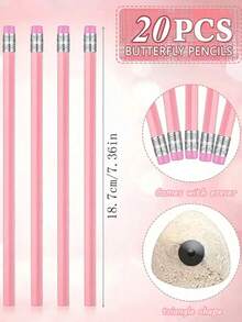 1 Set Light Pink Wedding HB Pencils, Valentine's Day Exclusive HB Graphite Pencils With Eraser - Suitable For School, Art, Office, Drawing, Sketching, Learning - Pink Wooden Pencils Back To School - Multicolor - View 3