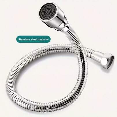 1 pieza Rociador de grifo ahorrador de agua de 20 cm/40 cm - Extensión de fregadero de cocina giratoria 360° anti-salpicaduras, superficie cromada pulida, núcleo de válvula de acero inoxidable de alta presión | Adecuado para fregaderos de autocaravana y hogar | Accesorio de baño moderno