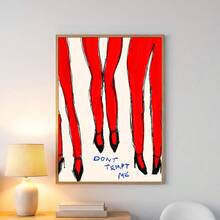 1pc Framed/Unframed Red Fashion Woman Legs Feminism Quote Canvas Poster Minimalist Girl Power Wall Art Print Sassy Aesthetic Makeup Room Decor Painting For Apartment,Living Room,Bedroom,Modern Home Decoration - Multicolor - View 2