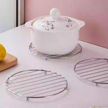 1pc Heat Resistant Pot Holder, Trivet Mat, Coaster, Table Protector, Kitchen Utensil Rack, Kitchen Pot Pad - Silver - View 8