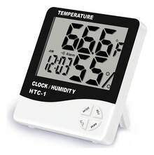 Lecute Higrómetro Digital Medir Temperatura Humedad Pestañas - Blanco y Negro - Ver 1
