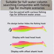 Soft Lure TPE Floating Soft Lure T-Tail Soft Worm Soft Fish Bait Bionic Fish Bait Lure Fishing Soft Bait High Elasticity