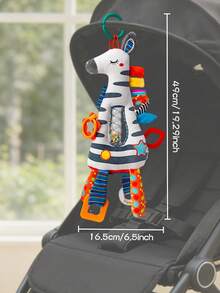 1pc Cute Multi-Functional Grab Training Doll, Baby Stroller Hanging Plush Doll With Rattle, Crinkle Paper And BB Device, Suitable As Newborn Baby Gift