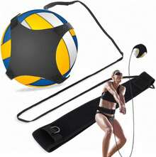 Yosoo Health Gear Equipo de entrenamiento de voleibol, entrenador de voleibol ajustable, cuerda de práctica de voleibol para servir, pinchar, columpio, pelota de regreso - negro - Ver 1