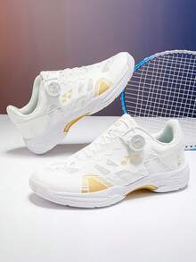 1双专业羽毛球鞋、训练鞋、乒乓球鞋，适合室内外训练，橡胶外底，耐磨防滑鞋钉，可调节鞋带，时尚舒适，是训练和比赛的理想之选。 - 金色 - 查看 6