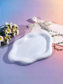 1 pieza/2 piezas Bandeja de joyería, estilo minimalista japonés Ins, plato de almacenamiento asimétrico creativo con forma de corazón, flor y nube de dopamina para pendientes, collares y joyas, caja de joyería con diseño floral, decoración y accesorios de fotografía para joyas, almacenamiento de bandejas de joyas, decoración de sala de maquillaje - Multicolor - Ver 9