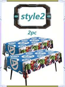 Marvel 3/2/1件装漫威蜘蛛侠桌布，防水加厚，卡通主题 - 新年/生日/婚礼派对餐桌装饰品，防水桌布，适用于新年/生日/婚礼和野餐，耐用塑料材质，趣味卡通图案 - 彩色 - 查看 4