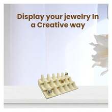 Box Beige Linen Jewelry 18 Rings Finger Display8.25x4.75x2.5 Inches With Square Base - Ring Holder Organizerfor Selling Or Personal Use - Display Stands For Rings - Multicolor 777 - View 3