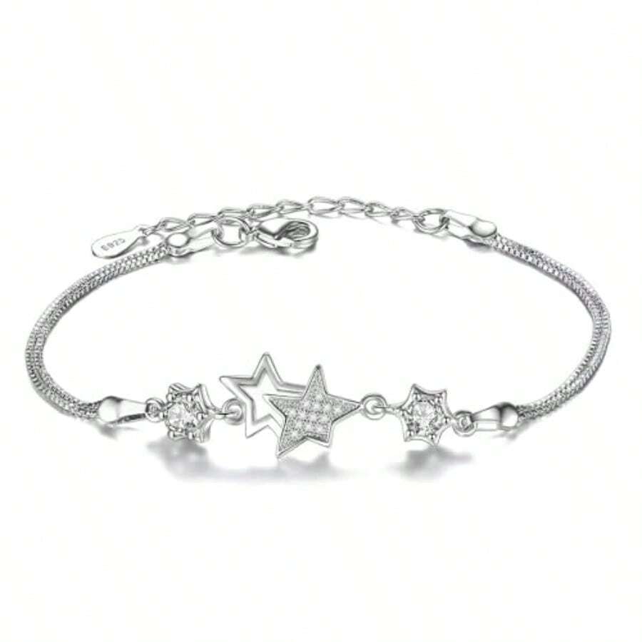 TREE NEST Pulseras de la  para MueresCirconio Cúbico Carm Pulsera Cadena alos de Plata Pulsera de la  CZ Pulsera de  para Mueres - como en la foto - Ver 1