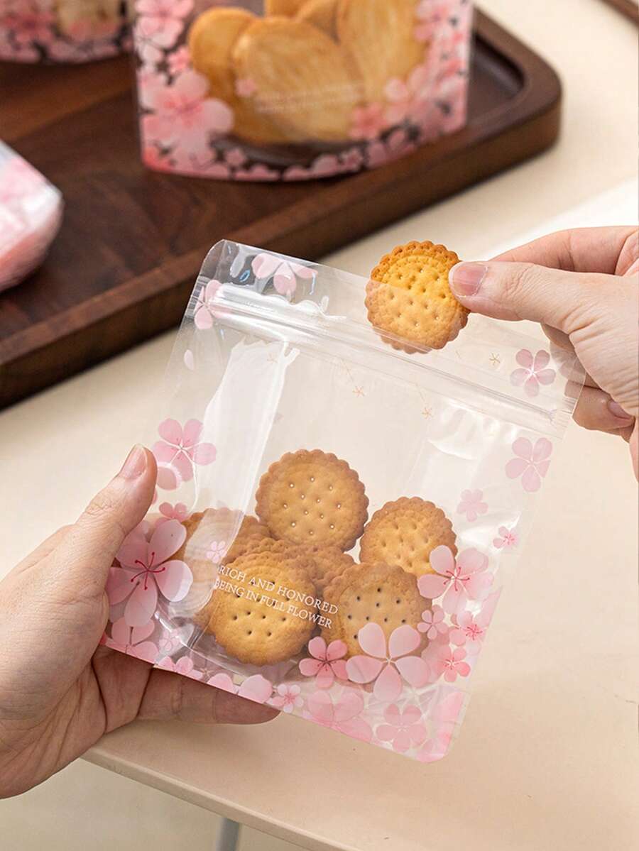 10个/50个装食品密封袋，透明旅行食品储存可重复密封防水塑料袋 - 彩色 - 查看 1