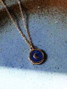 1pc 18k Gold Plated Enamel Cross Pendant Necklace Waterproof Tiny Cross Necklace For Women Religious Necklace Enamel Necklace Christian Gift - Moon - View 5