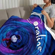 1 Piece &Lt; Coral Forest &Gt; Movie-Inspired Blanket - Gothic Style Character, 280g Heavyweight Flannel-Like Softness, Suitable For All Seasons Bed, Sofa, Camping Blanket - Perfect Gift For Dark Fantasy Movie Enthusiasts, Home Decoration Accessories, Modern Style, Thick Texture, Theme Decoration, Essential For Home Designers, Suitable For Sofa Bed Car And Office Camping Travel, Four Seasons Universal Gift Blanket, Comfortable Flannel Throw Print Blanket - Multicolour 11 - 查看 2