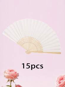 Personalized Engraved White Folding Fan, Custom Lettering Fan, Personalized Wedding Fan, Engagement Gift, Bridal Gift, Party Favor, Best Man Gift, Wedding Thank-You Gift, Birthday Gift, Baptism Gift, First Communion Gift, Personalized Gift Idea, Bamboo Folding Fan, Can Be Used For DIY Creative Blank Printing Advertising Gifts. Multifunctional, Highly Decorative, And Of Superior Quality, It Is An Ideal Gift For Her, Suitable For Tea Room, Valentine's Day, Mother's Day, Father's Day. - Multicolor - View 42