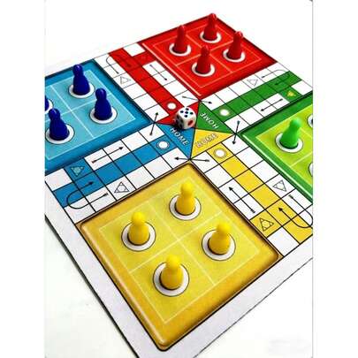 LUDO - Trò chơi xúc xắc cổ điển, phù hợp cho 2-4 người chơi, trò chơi bàn cờ tương tác, lý tưởng cho các buổi tối Giáng sinh, Halloween cùng gia đình.
