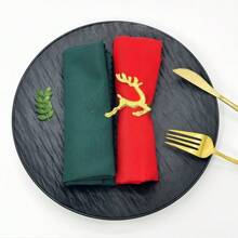 4pcs Minimalist Gold Christmas Deer Napkin Rings For Home, Kitchen, Restaurant, Hotel, Farmhouse, Party, Birthday, Dining Table Decor - Gold - View 2