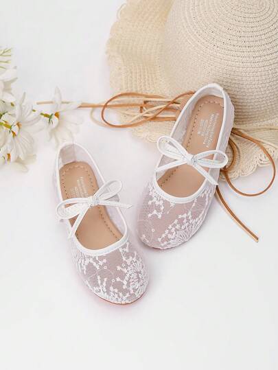 1 Pair New Spring Lace Flat Shoes For Female Students, Comfortable School/Outdoor Wear, Fashionable Baby Shoes, Toddler Lace Cloth Shoes, Girls Outdoor Flat Leather Shoes
