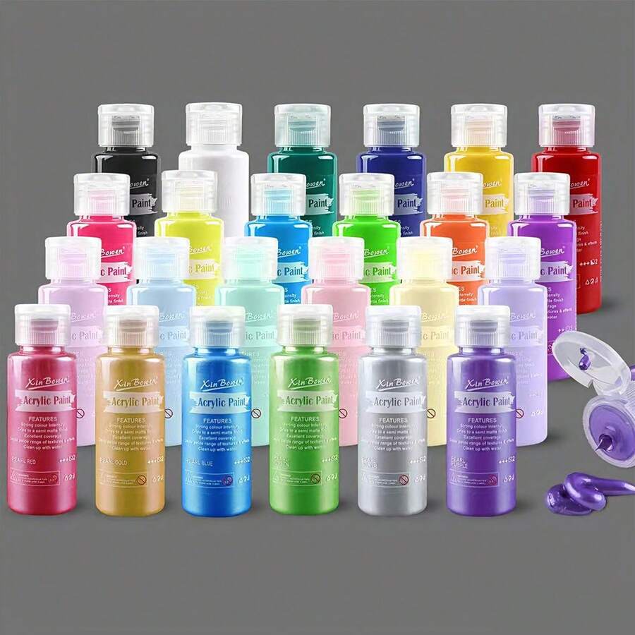 6*60ml Acrylic Paint Set. Versatile Pigments For Diverse Needs. Waterproof And UV-Resistant With Strong Coverage. Suitable For Canvas, Rock, Fabric, Ceramics, And More. The Perfect Gift For Beginners, Adults, And Professional Artists. Ideal For Back-To-School Season, Study Supplies, And Christmas. - 套裝 - 查看 1