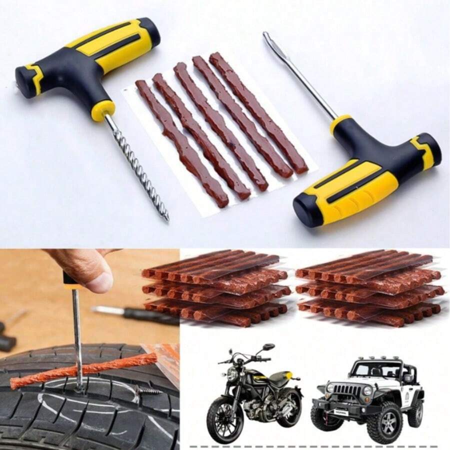 超值套装！这款轮胎修理套装包含应急工具、补胎片和密封剂。物超所值，轻松应对各种轮胎问题。车主必备！