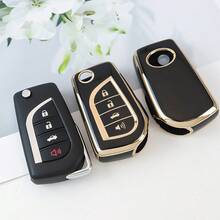 4-Button TPU Car Key Case With Keychain, Suitable For Land Cruiser, Tundra, Camry, RAV4, Highlander Smart Key Fob - 4 Buttons - View 8