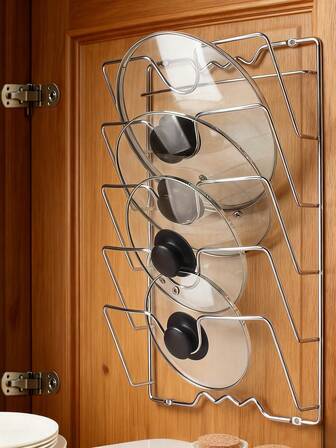 1 st flerskiktsställ med metalllock | Väggmonterad, polerad yta, multifunktionell förvarings- och organisationsställ för kök, lämplig för kök och matsal, mångsidig användning