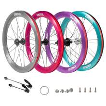 CNCLOL 349 Wheelset For & Folding Bike, Outer 3 Shifter Wheelset Three Speed Front & Rear Wheel Set, V Brake Version