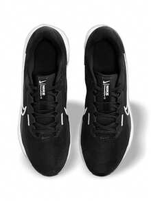 Nike Downshifter 13 男士跑步鞋 透气吸汗 多功能 纯色 Logo 弹性好 易洗 运动户外跑步 日常上学 黑白配色 FD6454-001 - 黑色/白色 - 查看 4