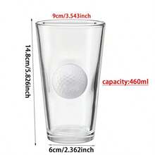 Golf Gifts For Men, Pint Beer Glass With Real Golf Ball Embedded, Unique Birthday Golf Gift