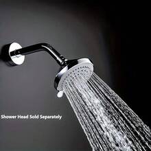 1件不锈钢淋浴臂，壁挂式复古浴室淋浴延长杆，适用于家庭和酒店，通用型，带装饰盖，经久耐用，浴室配件 - 銀色 - 查看 2